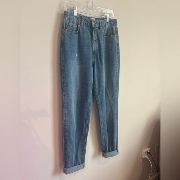 BDG Urban Outfitters Mom Jeans Women 28 Blue Distressed High Rise Relaxed Spring - Picture 4 of 11